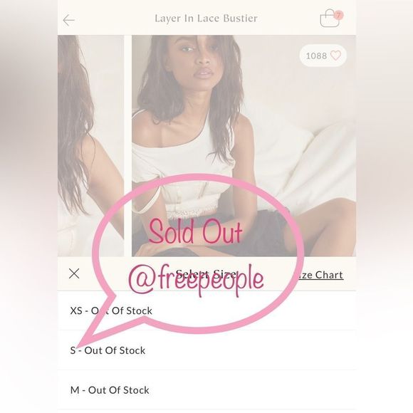 FREE People Layer In Lace Bustier in Evening Cream. Size Small 32D/34A/34B NWT - Picture 6 of 7